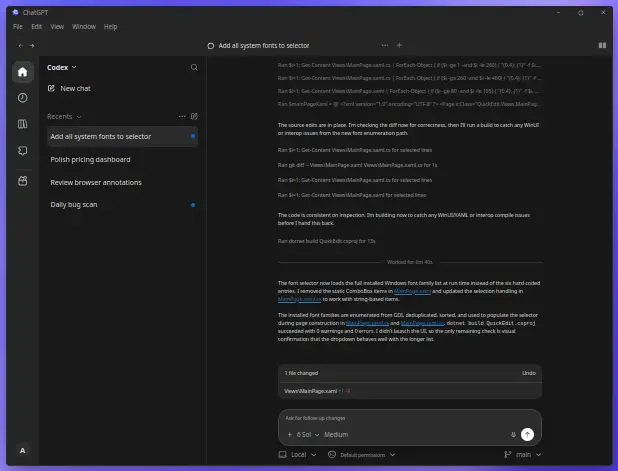 ChatGPT desktop app for Windows ChatGPT desktop app for Windows